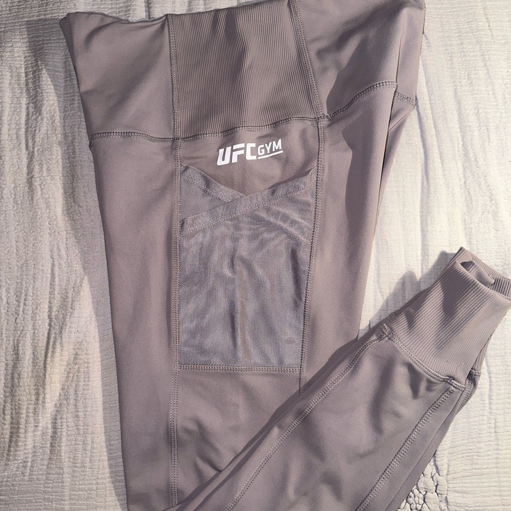 UFC Gym Women's High Waist Workout Activewear Leggings Pull-On Gray Size Large